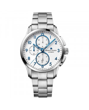 Szwajcarski sportowy zegarek męski MAURICE LACROIX PONTOS Chronograph PT6388-SS002-120-1 (PT6388SS0021201)