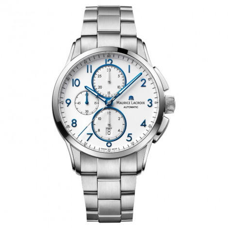 Szwajcarski sportowy zegarek męski MAURICE LACROIX PONTOS Chronograph PT6388-SS002-120-1 (PT6388SS0021201)