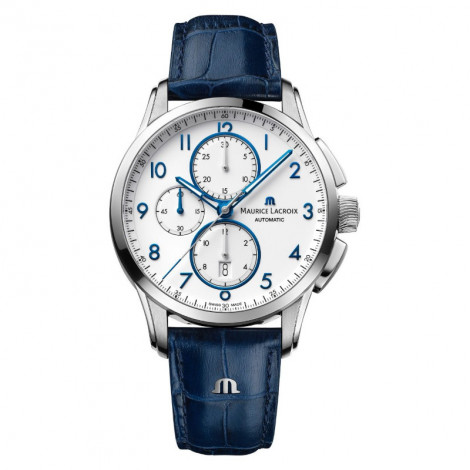 Szwajcarski sportowy zegarek męski MAURICE LACROIX PONTOS Chronograph PT6388-SS001-120-4 (PT6388SS0011204)