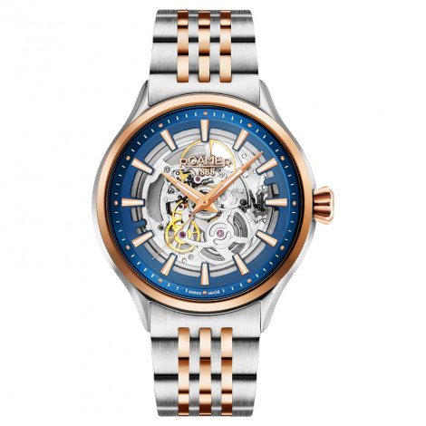 Szwajcarski elegancki zegarek męski ROAMER Competence Skeleton III 101663 47 45 10N (101663474510N)