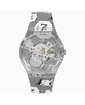 Szwajcarski modowy zegarek unisex SWATCH Peanuts Snoopy II SUOK137-015