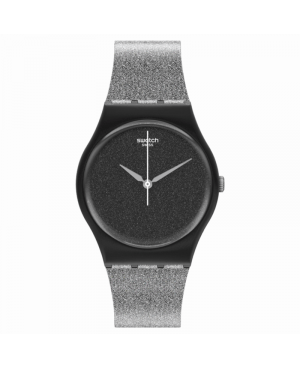 Szwajcarski modowy zegarek damski SWATCH Magi Blacksparkle SO28B105