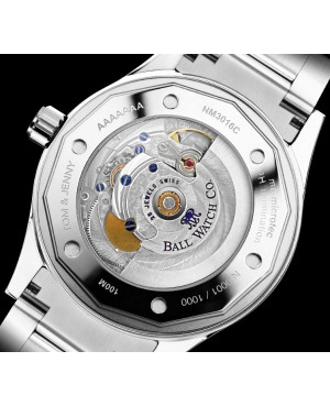 Szwajcarski, klasyczny zegarek BALL Engineer II Moon Calendar Limited Edition NM3016C-S1J-GR (NM3016CS1JGR)
