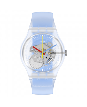 Szwajcarski zegarek SWATCH Clearly Blue Striped SUOK156