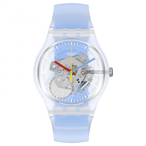 Szwajcarski zegarek SWATCH Clearly Blue Striped SUOK156