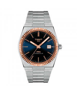 Szwajcarski elegancki zegarek męski TISSOT PRX Powermatic 80 18K Gold T931.407.41.041.00