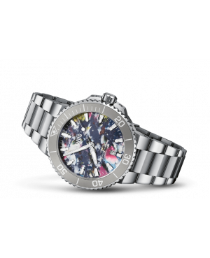 Szwajcarski, męski zegarek do nurkowania ORIS Aquis Date 01 733 7766 4150-SET