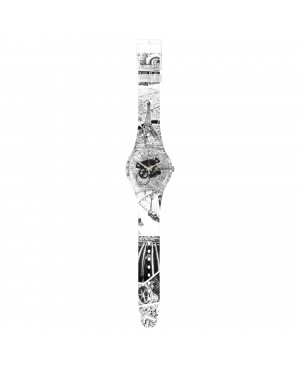 Modowy zegarek męski SWATCH New Gent SXY - Paris SUOK144-038
