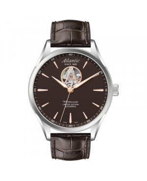 Szwajcarski klasyczny zegarek męski ATLANTIC Worldmaster Open Heart Limited Edition 52780.41.81R