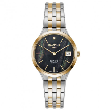Szwajcarski klasyczny zegarek damski ROAMER Slim-Line Diamond 864857 47 80 50