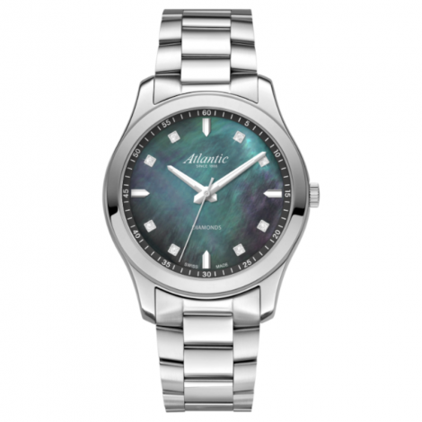 Szwajcarski elegancki zegarek damski ATLANTIC Seapair Diamonds 20335.41.07BK