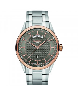 Szwajcarski klasyczny zegarek męski ROAMER Superior Day Date 508293 49 05 50