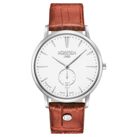 Szwajcarski klasyczny zegarek męski ROAMER Vanguard Slim Line Small Second 980812 41 25 09