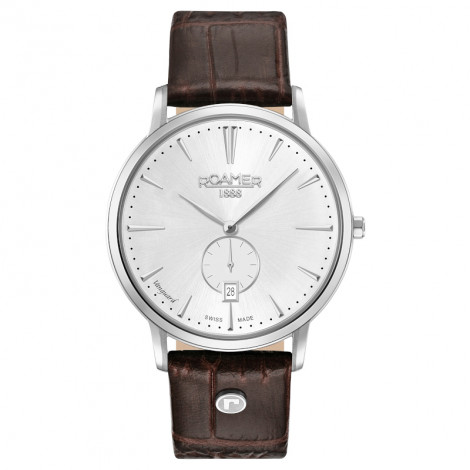 Szwajcarski klasyczny zegarek męski ROAMER Vanguard Slim Line Small Second 980812 41 15 09