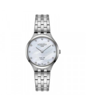 Szwajcarski klasyczny zegarek damski ROAMER Slim-Line Diamond 512847 41 89 20