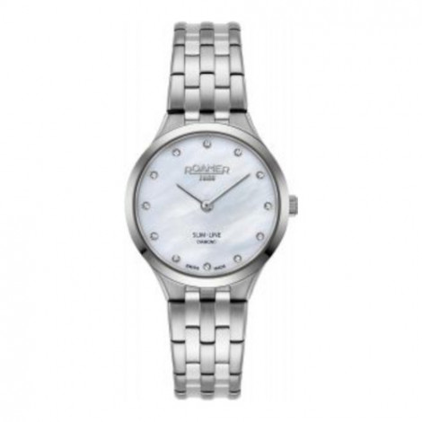 Szwajcarski klasyczny zegarek damski ROAMER Slim-Line Diamond 512847 41 89 20