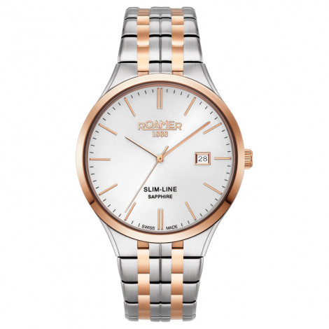 Szwajcarski klasyczny zegarek męski ROAMER Slim-Line 512833 49 15 20