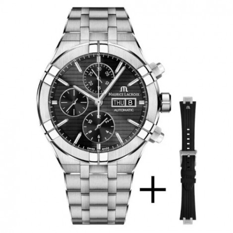 Szwajcarski sportowy zegarek męski MAURICE LACROIX Aikon Automatic Chronograph AI6038-SS00F-330-A