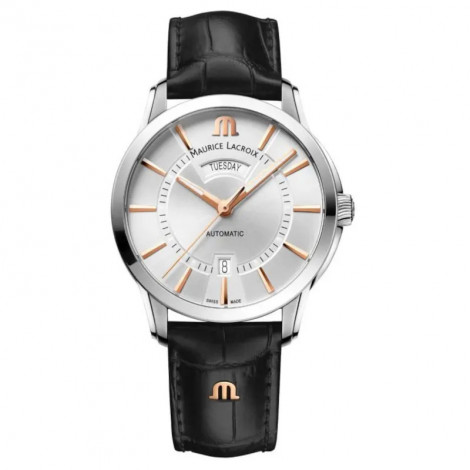 Szwajcarski elegancki zegarek męski MAURICE LACROIX PONTOS Day Date PT6358-SS001-23E-2