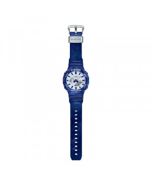 Sportowy zegarek męski CASIO G-Shock Blue and White Porcelain GA-2100BWP-2AER (GA2100BWP2AER)