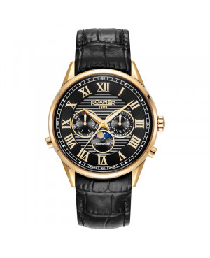 Szwajcarski elegancki zegarek męski Roamer Superior Moonphase II 513821 48 85 05