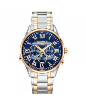 Szwajcarski elegancki zegarek męski Roamer Superior Moonphase II 513821 47 45 50