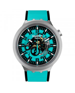 Szwajcarski sportowy zegarek Swatch Big Bold Irony Mint Trim SB07S111