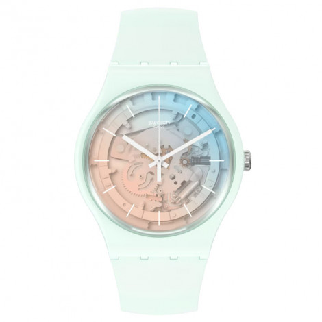 Modowy zegarek damski Swatch FLEETINGLY ICEBLUE SO32S101