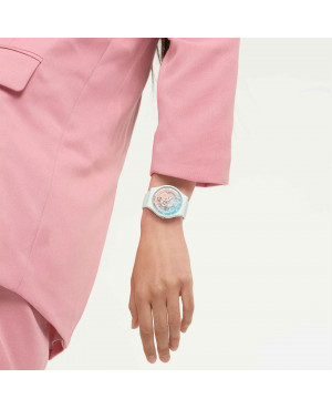 Modowy zegarek damski Swatch FLEETINGLY ICEBLUE SO32S101