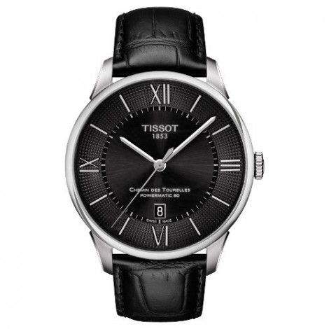 Szwajcarski, elegancki zegarek męski Tissot T-Classic CHEMIN DES TOURELLES POWERMATIC 80 T099.407.16.058.00 (T0994071605800)