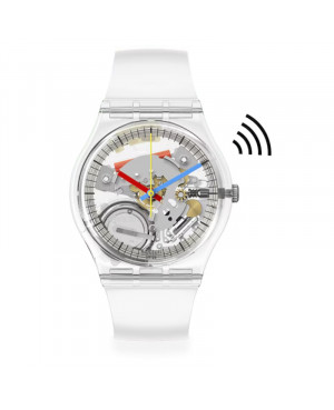 Modowy zegarek męski Swatch Clearly Gent PAY! SO28K109-5300