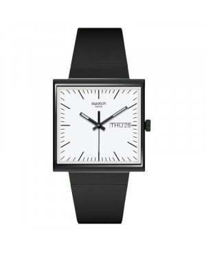 Szwajcarski modowy zegarek Swatch Bioceramic What If... Black? SO34B700