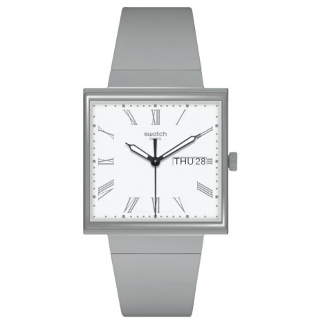 Szwajcarski modowy zegarek Swatch Bioceramic What If... Gray? SO34M700