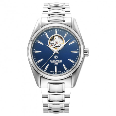 Szwajcarski elegancki zegarek męski Roamer Searock Master 984985 41 45 20