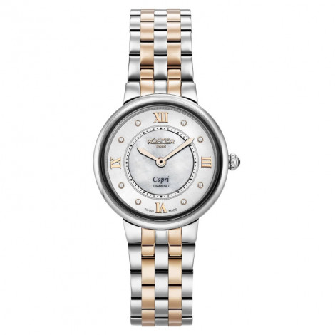 Szwajcarski elegancki zegarek damski Roamer Capri Diamond 859845 49 29 50