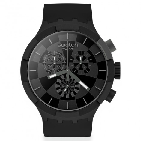 Modowy zegarek męski Swatch Big Bold Chrono CHECKPOINT BLACK PAY! SO32P103-5300