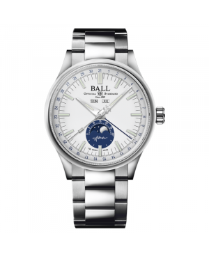Szwajcarskie elegancki zegarek męski BALL Engineer II Moon Calendar NM3016-C-S1J-WH