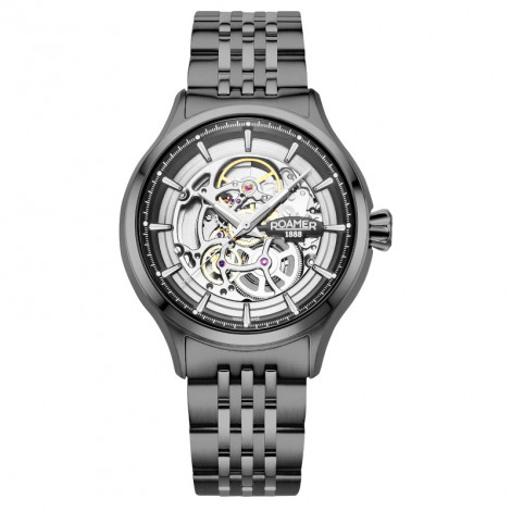 Szwajcarski elegancki zegarek męski Roamer Competence Skeleton IV 101984 45 85 10