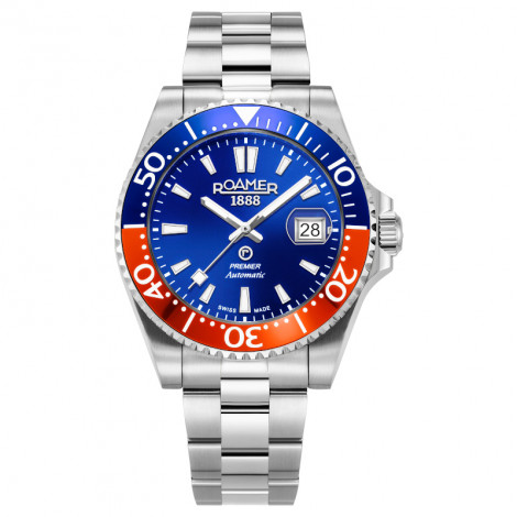 Szwajcarski elegancki zegarek męski Roamer Premier 986983 41 45 20