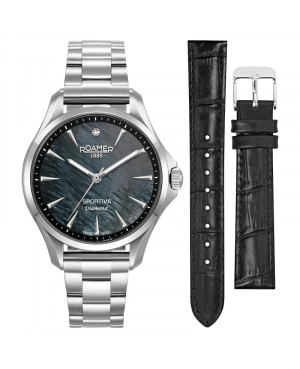 Szwajcarski elegancki zegarek damski Roamer Sportiva Diamond 865847 41 80 50
