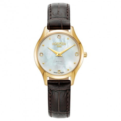 Szwajcarski elegancki zegarek damski Roamer Soleure Diamond 547857 48 25 05