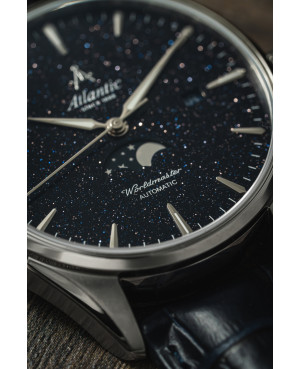 Szwajcarski klasyczny zegarek męski Atlantic Worldmaster NightSky Moonphase 52783.41.91