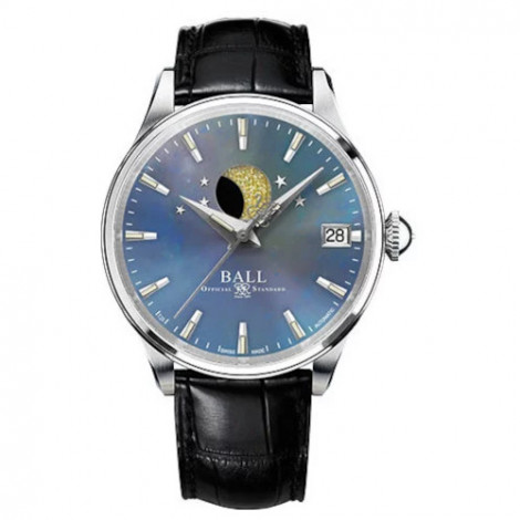 Szwajcarski elegancki zegarek damski BALL Trainmaster Moon Phase Lady NL3082D-LJ-BE