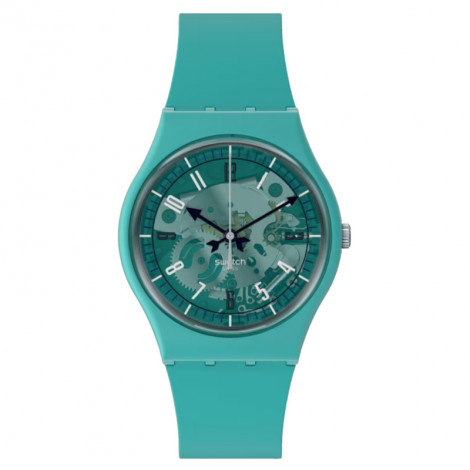 Szwajcarski modowy zegarek unisex Swatch Photonic Turquoise SO28G108