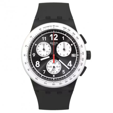 Szwajcarski modowy zegarek unisex Swatch Nothing Basic About Black SUSB420