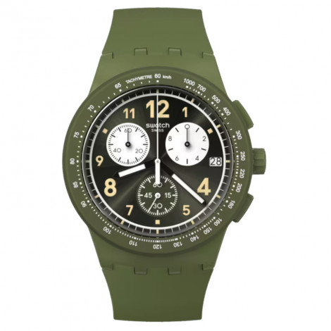 Szwajcarski modowy zegarek unisex Swatch Nothing Basic About Green SUSG406