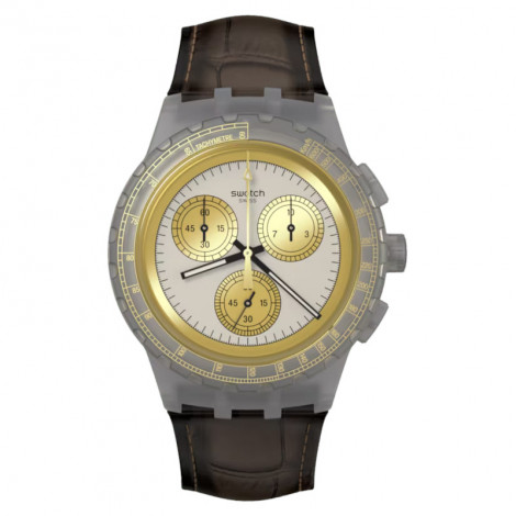 Szwajcarski modowy zegarek unisex Swatch Golden Radiance SUSM100