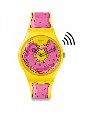 Szwajcarski modowy zegarek unisex Swatch Seconds of Sweetness PAY! SO29Z129-5300