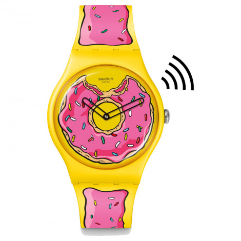 Szwajcarski modowy zegarek unisex Swatch Seconds of Sweetness PAY! SO29Z129-5300