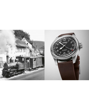 Szwajcarski klasyczny zegarek męski Oris Big Crown Pointer Date Waldenburgerbahn Limited Edition 01 754 7785 4084